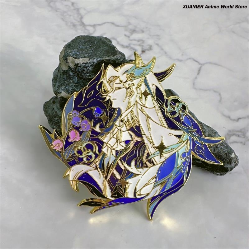 Anime Pendant Necklace - アニメヌーヴィレット金属バッジ原神インパクトブローチピンネックレスコスプレペンダントバッジ Itabag 服飾り誕生日プレゼント