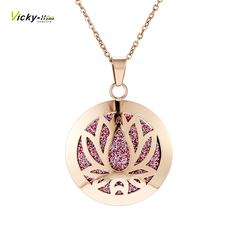 Heart Locket Necklace Photo - Lotus-アロマセラピー用のエッセンシャルオイルのディフューザー,女性用のフェルトパッド付きのステンレス鋼フレグランスネックレス