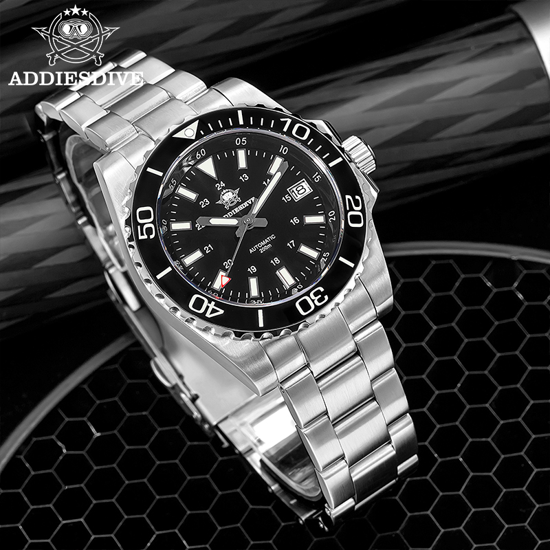 Watch Accessories - ADDIESDIVE メンズ腕時計 8215 機械式サファイア夜光ダイビングウォッチ 200 メートルセラミックベゼル自動時計時計ギフト時計