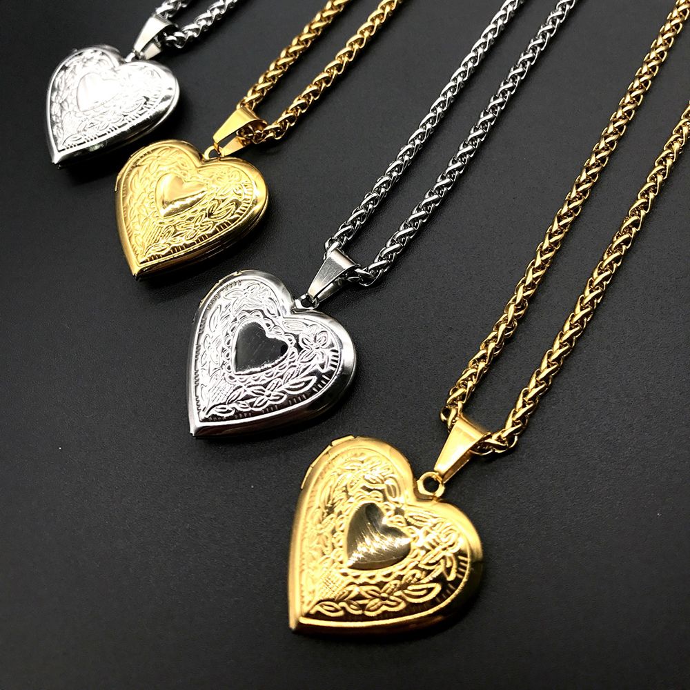 Heart Locket Necklace Photo - ファッショナブルなフォトアルバム,ネックレス,ハート型ペンダント,セーターギフト