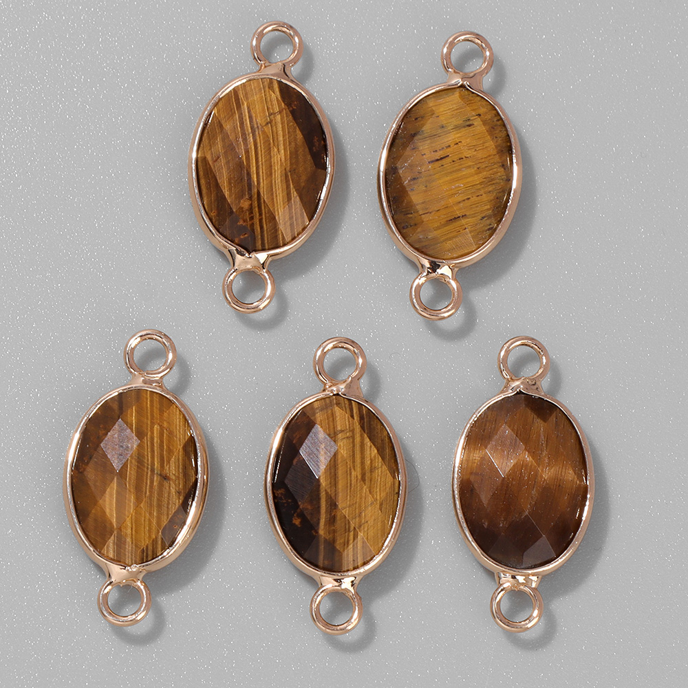 ファセット天然石ペンダント、タイガーアイクリスタル、ダブルホ - Crystal Pendant Necklace Natural Stone のレビューと価格