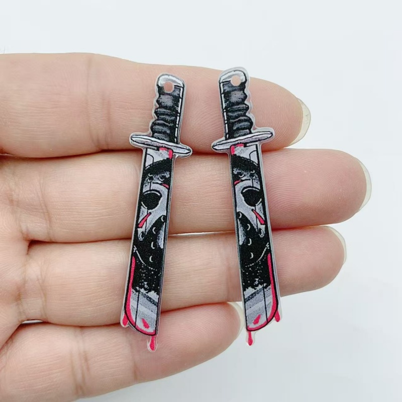 アクリル製ジュエリー10個 ハロウィンペンダント DIYイヤ - Earrings のレビューと価格