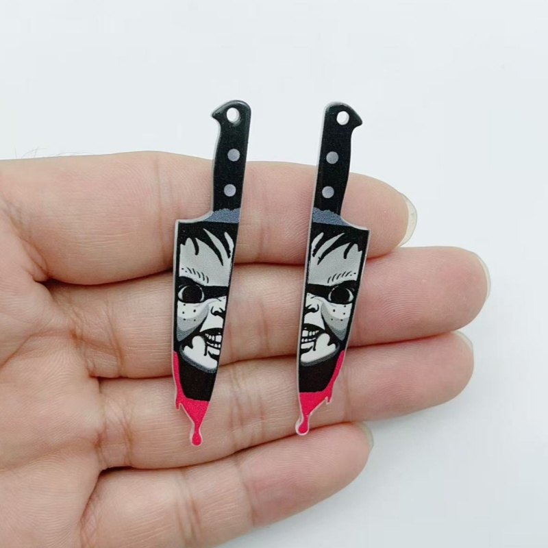 アクリル製ジュエリー10個 ハロウィンペンダント DIYイヤ - Earrings のレビューと価格