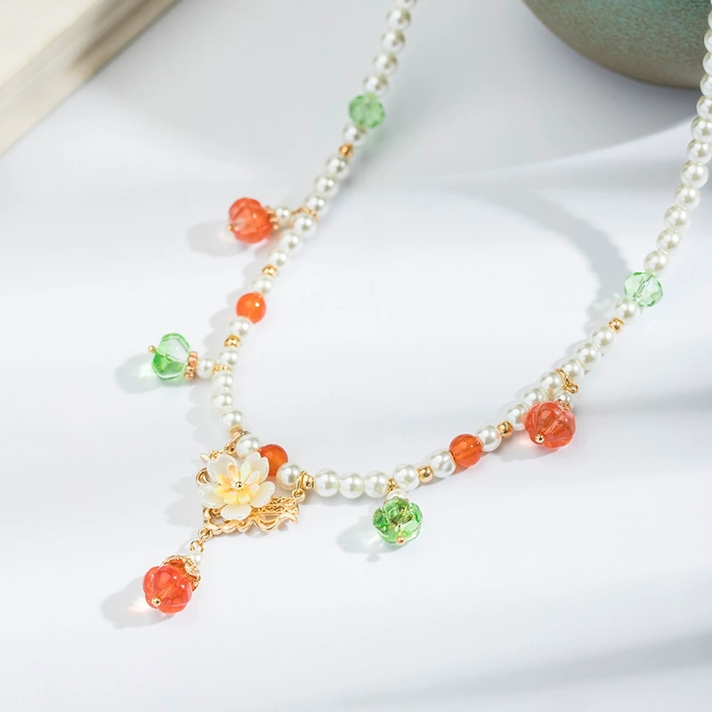 ヴィンテージパールネックレスカボチャペンダント中国韓服ウェデ - Pearl Choker Necklace Vintage のレビューと価格
