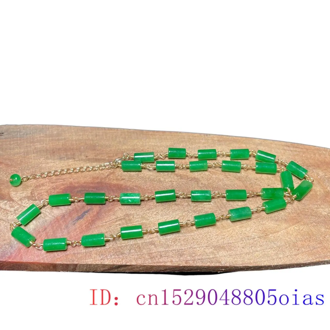 グリーン翡翠ビーズネックレスヴィンテージラッキージュエリース - Necklaces のレビューと価格