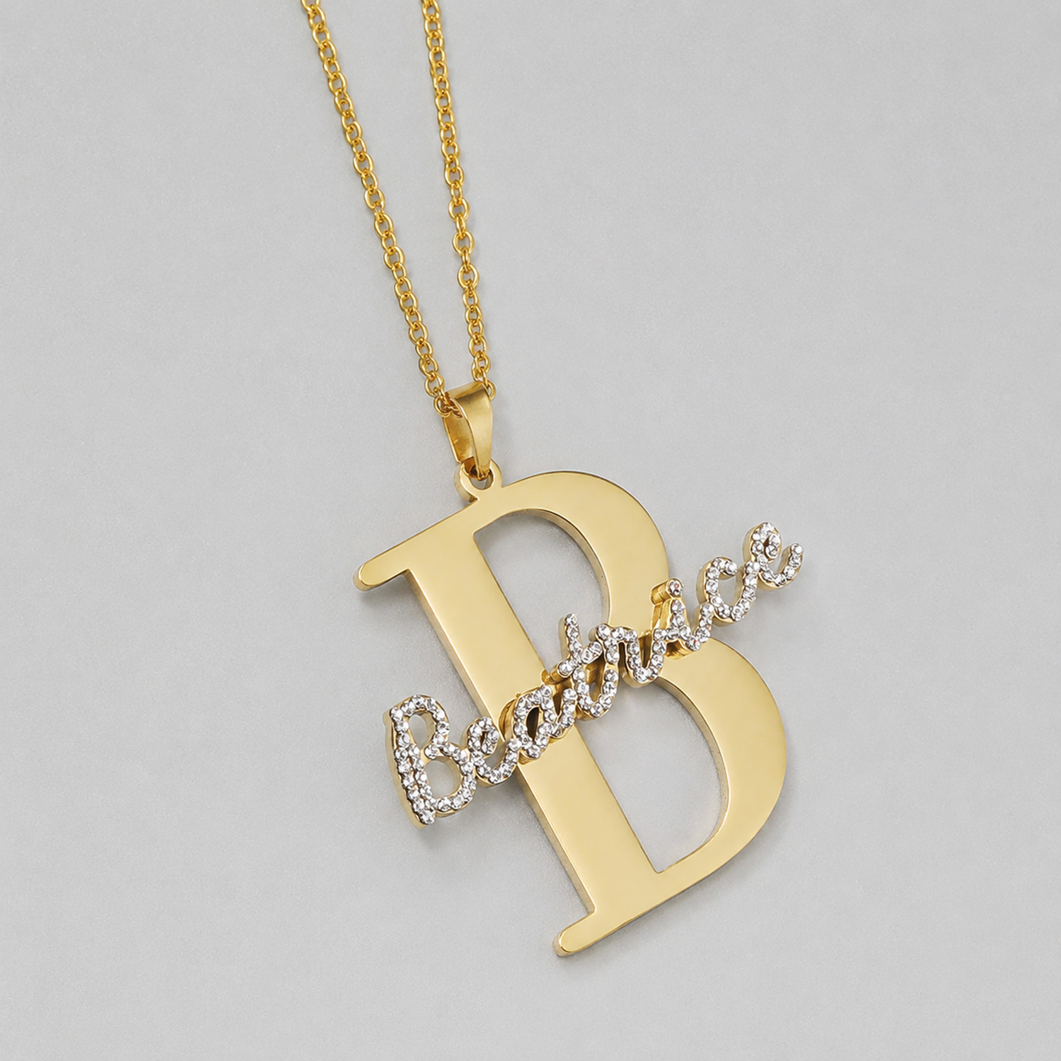 Qitian カスタムダイヤモンドネームイニシャルネックレス - Initial Letter Necklace 18K Gold のレビューと価格