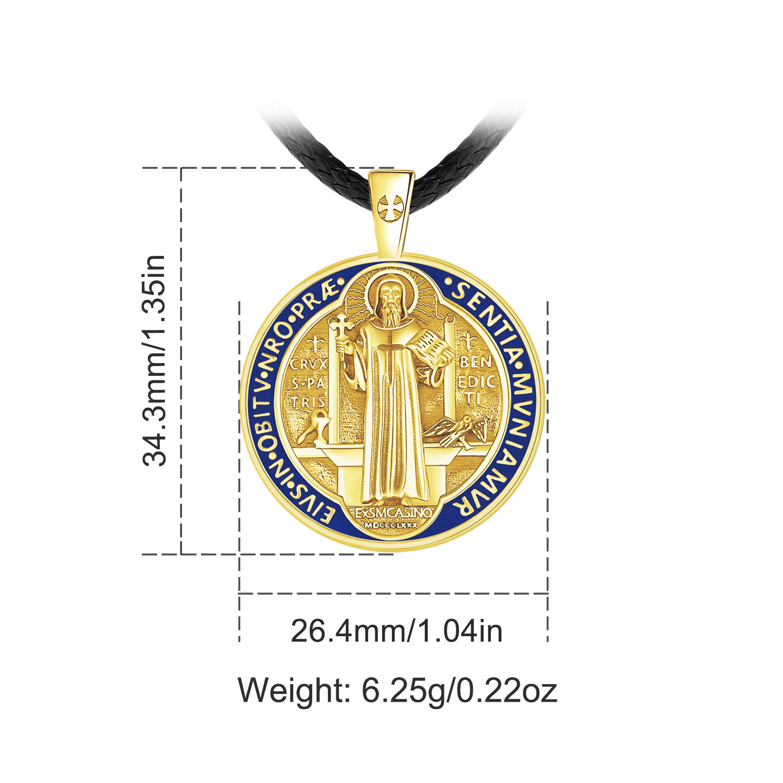 Eudora 925 スターリングシルバー聖ベネディクトネッ - Cross Pendant Necklace Gold のレビューと価格