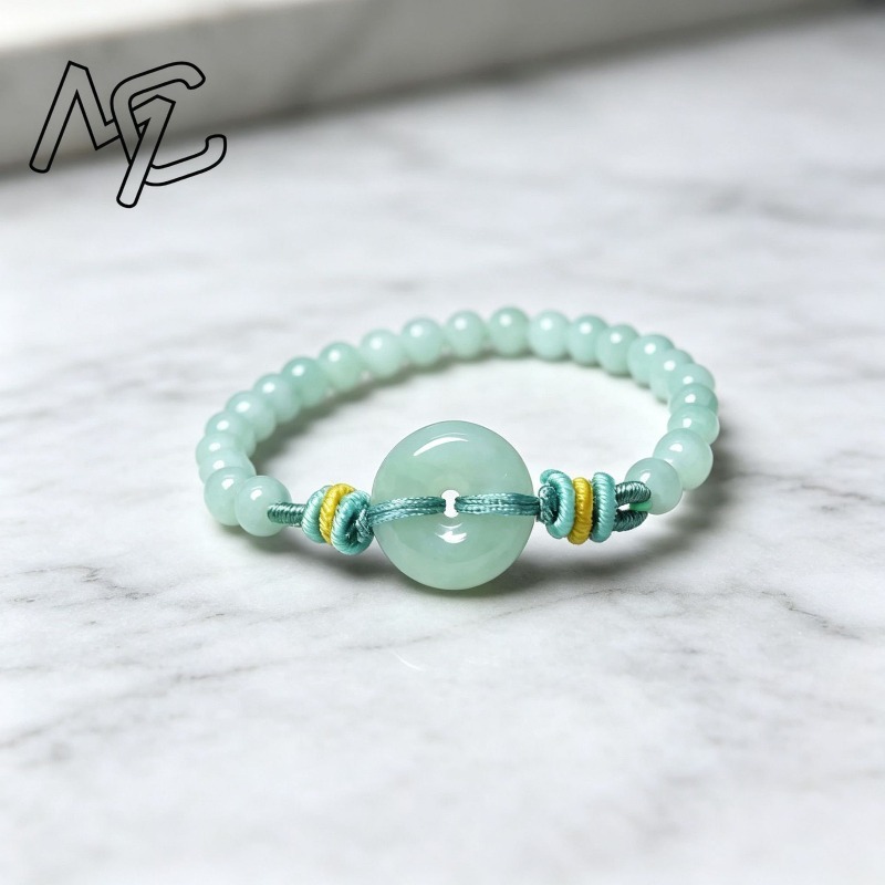 天然の本物のエメラルドブルーウォーター平和バックルビーズブレ - Bracelets のレビューと価格