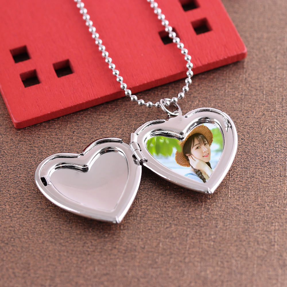Hooh-カップルのためのハート型の写真,ペンダント付きのパ - Heart Locket Necklace Photo のレビューと価格