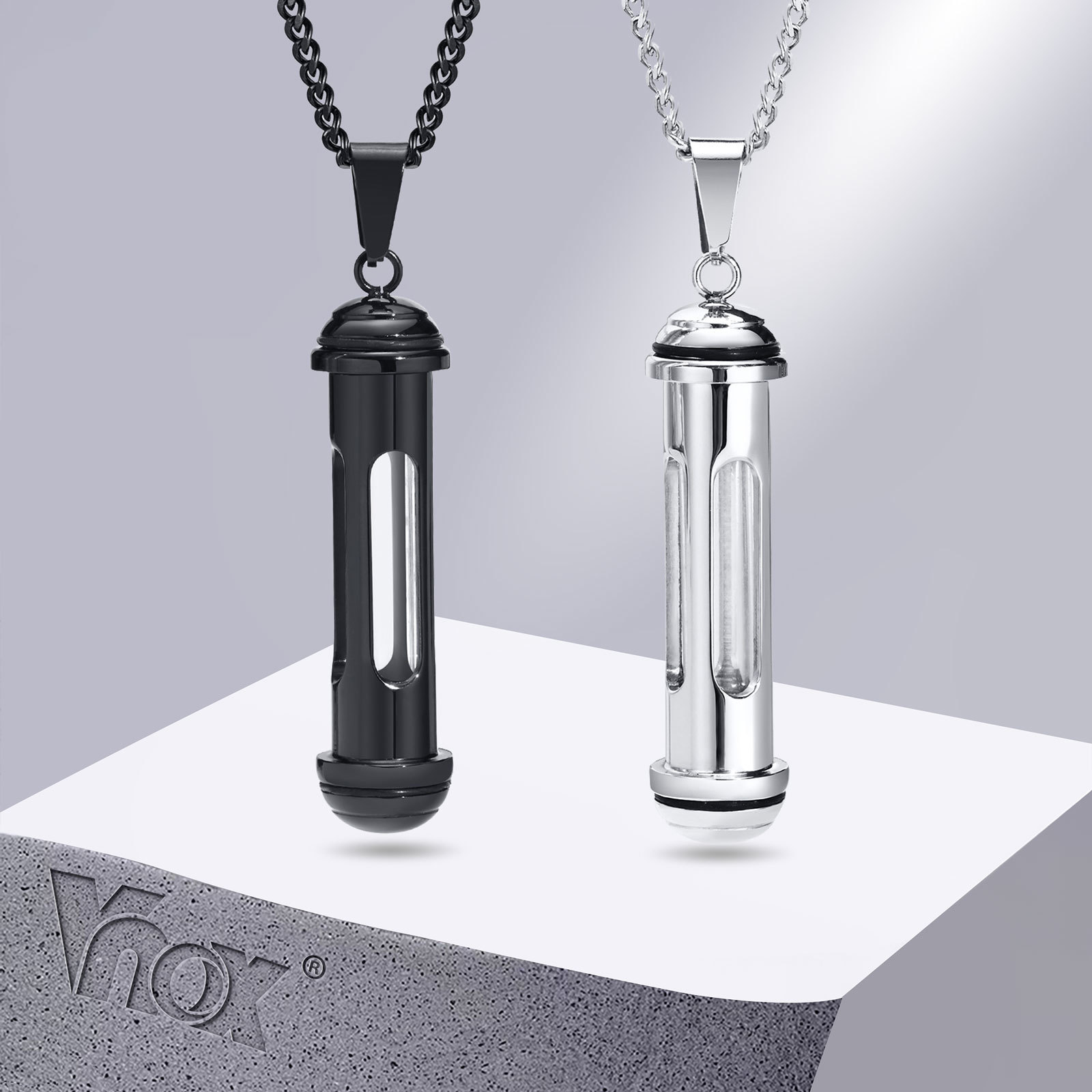 Vnox-男性用ステンレス鋼のネックレス,黒のストリートスタ - Cuban Link Chain 12Mm のレビューと価格