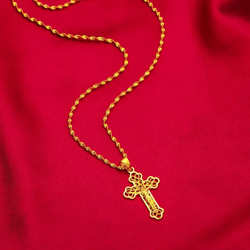 Briex Jewelry Ins ヴィンテージゴールドクロ - Cross Pendant Necklace Gold のレビューと価格