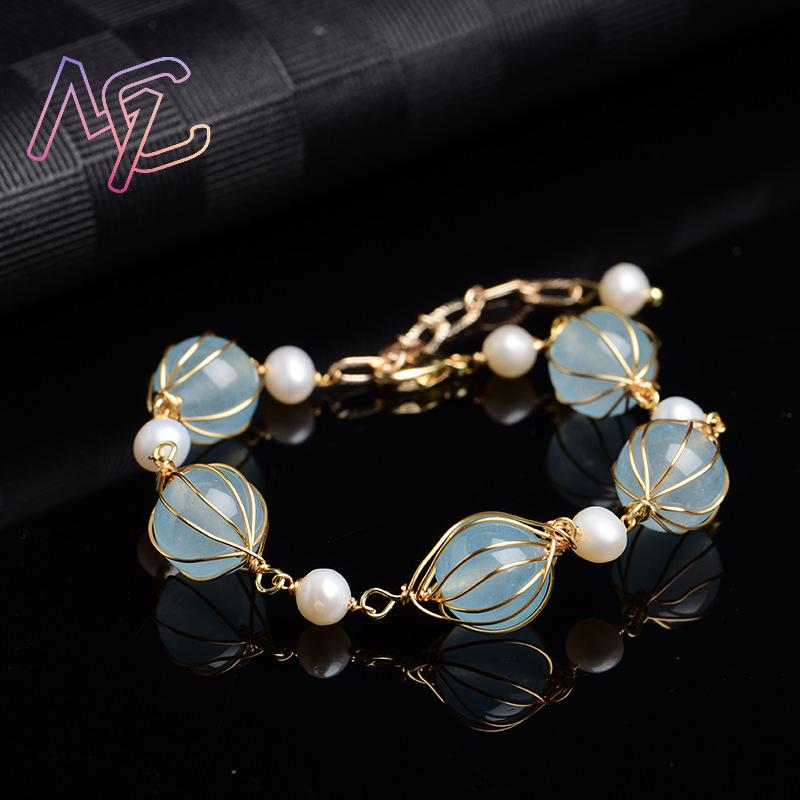 ブルーナチュラルジェイドビーズイヤリングファッションアクセサ - Earrings のレビューと価格