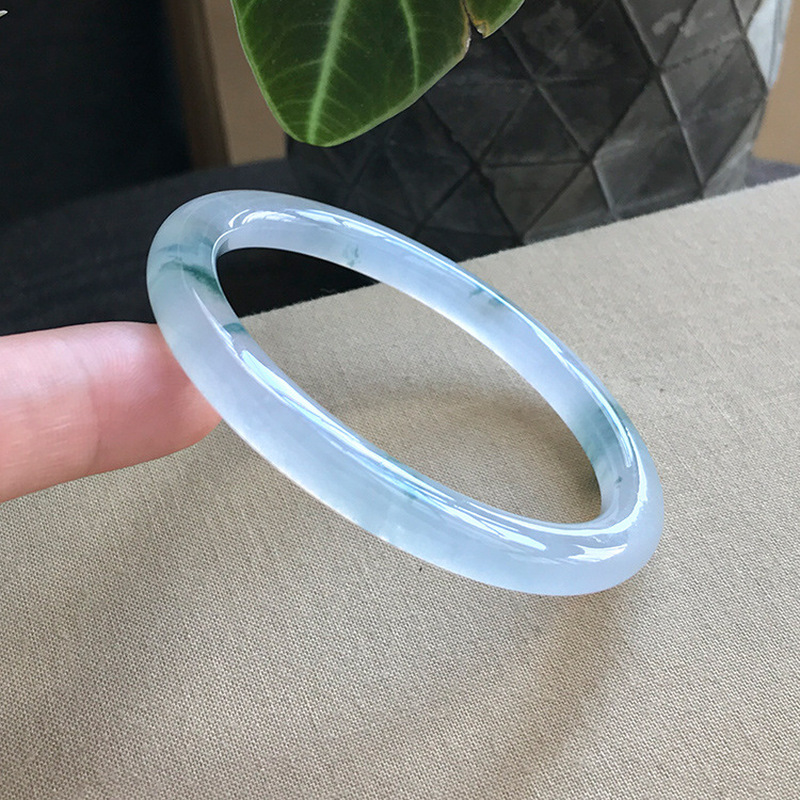 古鉱山産ジェダイトブレスレット、丸型、氷のような質感、模様、 - Rings のレビューと価格