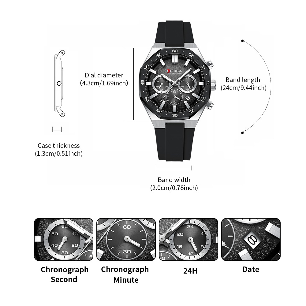 CURREN ファッションカジュアルメンズスポーツウォッチク - Watch Accessories のレビューと価格