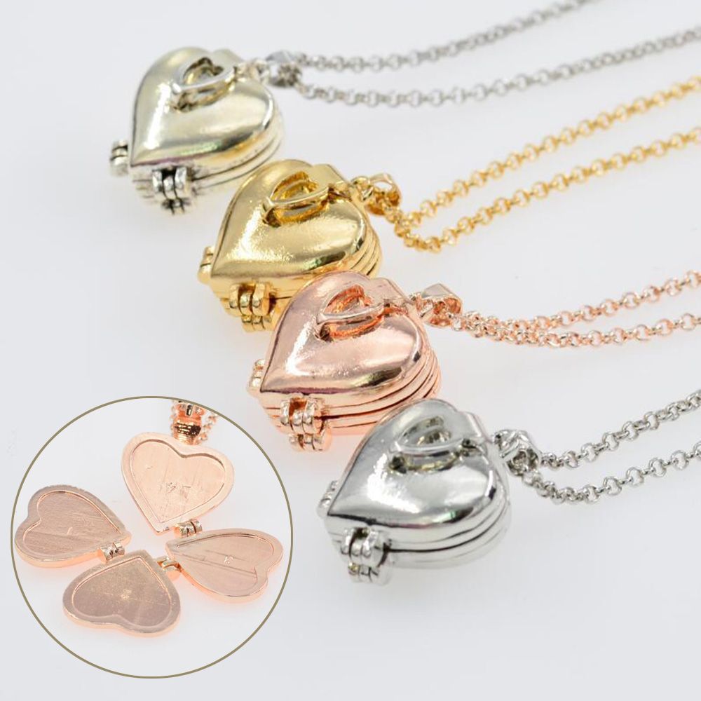 ファッショナブルなフォトアルバム,ネックレス,ハート型ペンダ - Heart Locket Necklace Photo のレビューと価格