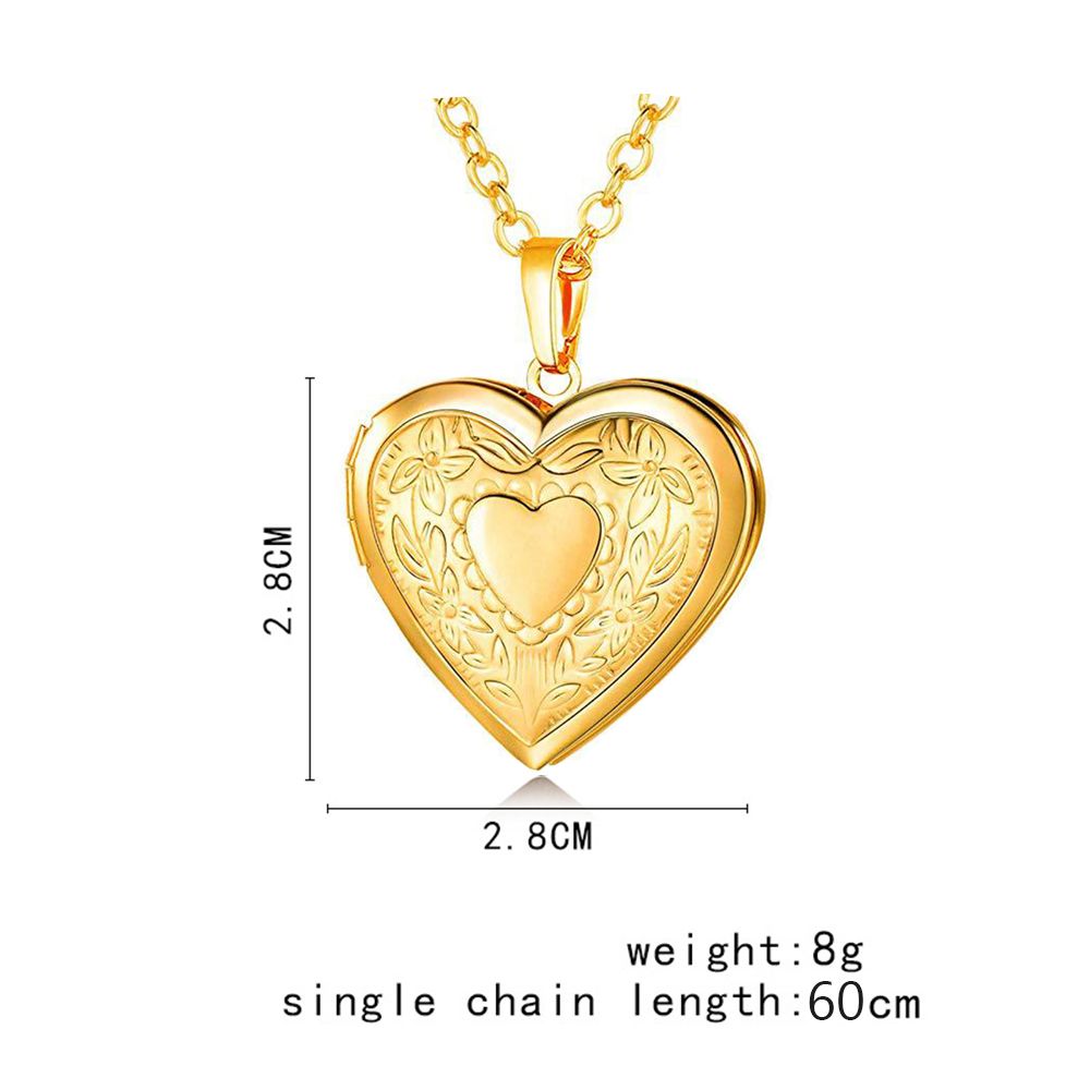 ファッショナブルなフォトアルバム,ネックレス,ハート型ペンダ - Heart Locket Necklace Photo のレビューと価格