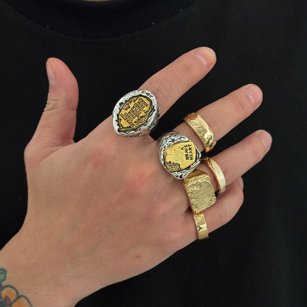 指輪セット 6個入り、幾何学模様のオープンリング、合金製、サ - Vintage Punk Knuckle Rings Set のレビューと価格