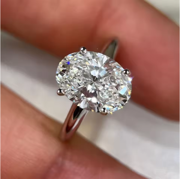 1/2/3 カラットオーバルカットモアッサナイト婚約指輪女性 - Moissanite Engagement Ring 1 Carat のレビューと価格